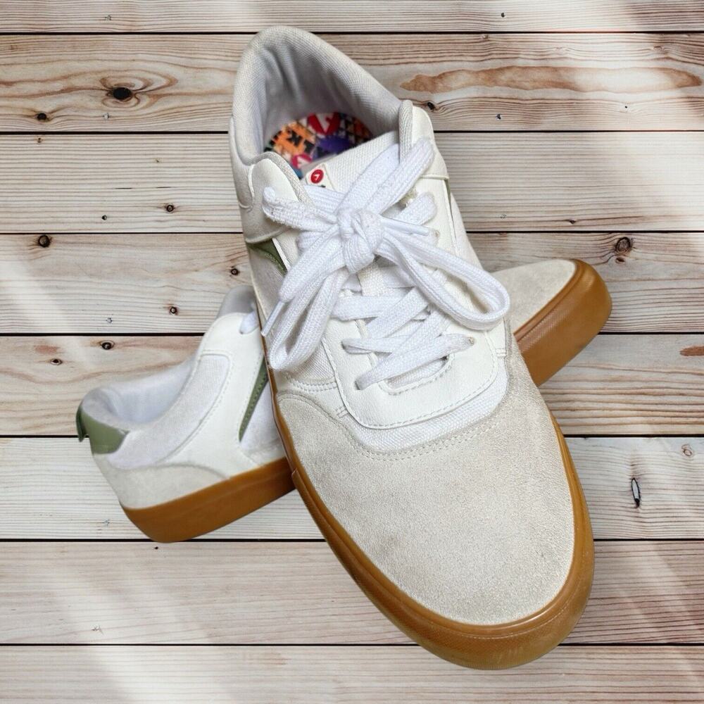 Airwalk Huntington Skate Shoes Sneakers Sz 13 Mens White Beige Suede Gum Bottom‎